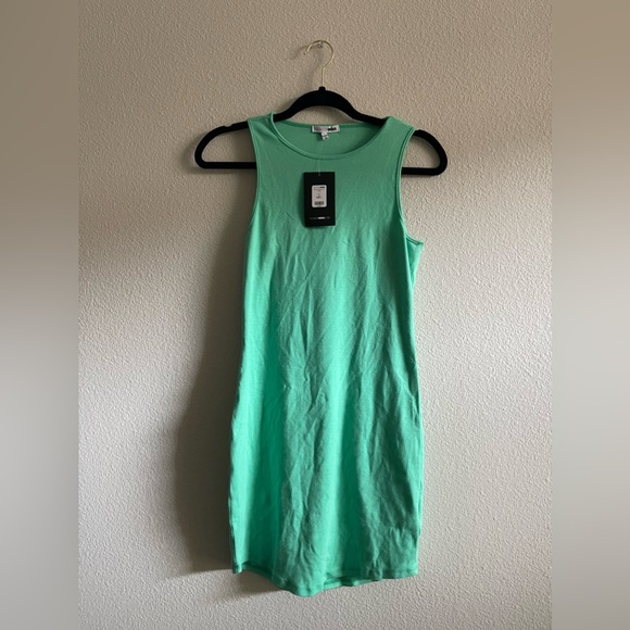 Fashion Nova - Reno Ribbed Mini Dress - Green - Size L - Picture 2 of 7